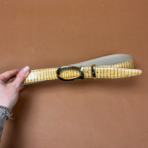 Golden Alligator Authentic Leather Retro Belt - Picture 2 of 4